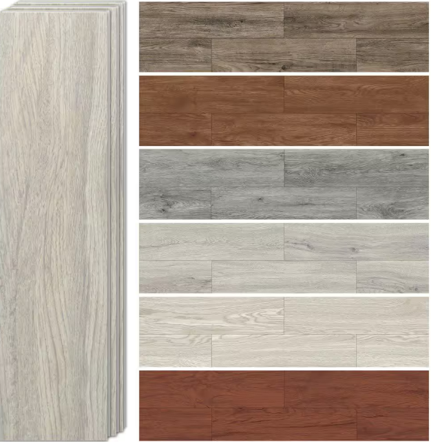 Natural wood flooring beside a neutral living space
